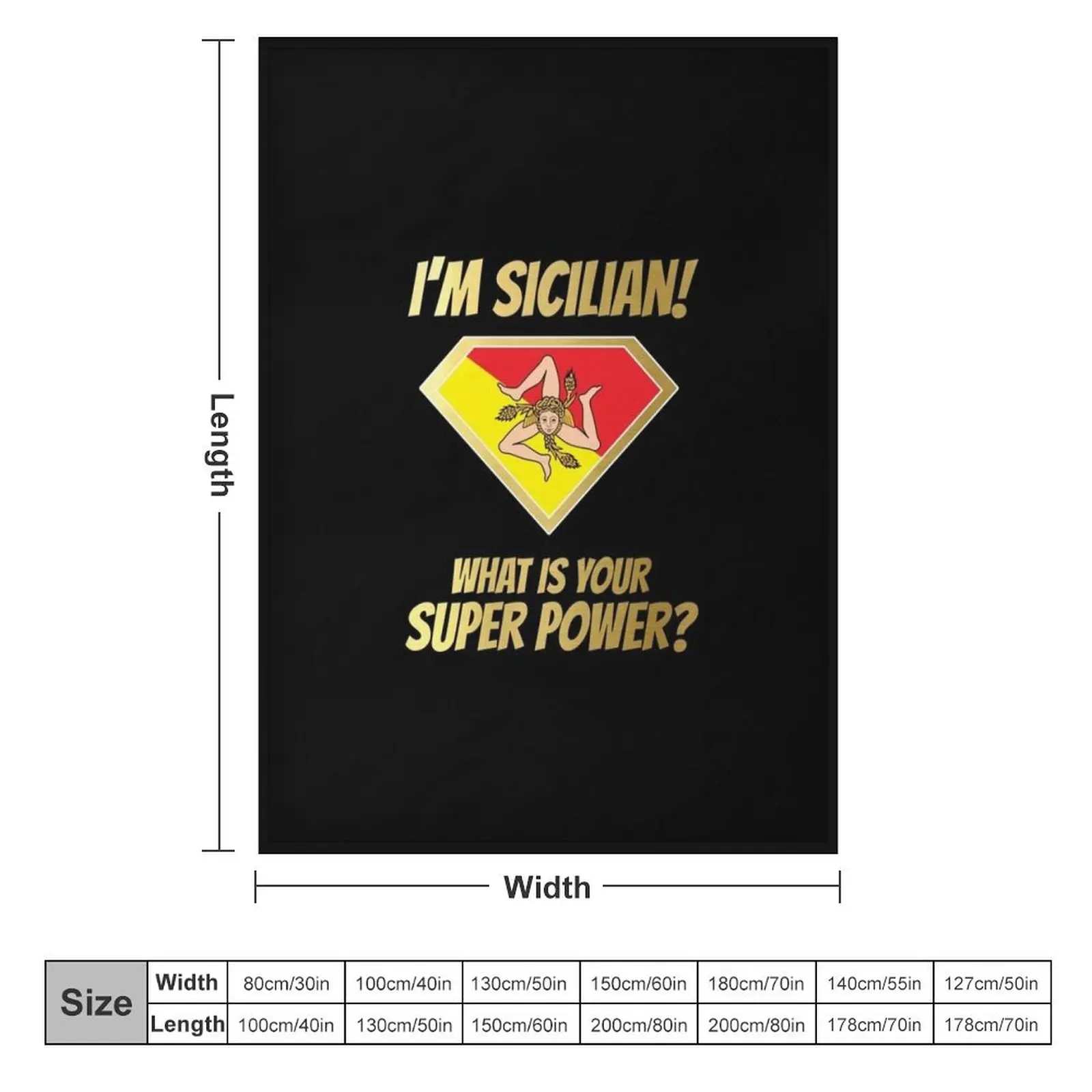 I'm SICILIAN what's your superpower? Golden Throw Blanket Cute Plaid Summer Beddings Retros Beach Blankets