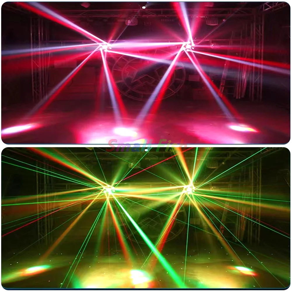 Imagem -06 - Moving Head Stage Lights para Decoração de Casamento Lâmpada de Grânulo com Laser rg Feixe Estroboscópico 4in Efeito Dmx Música Novo Rgbw 10x10w