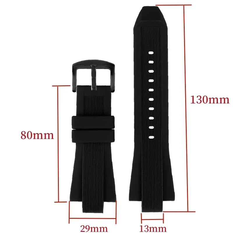 Silicone Watch Band for Michael Kors MK8184 MK8729 MK9020 MK8152 MK9020 MK9026 Raised Mouth Watch Strap Accessories 29mmx13mm