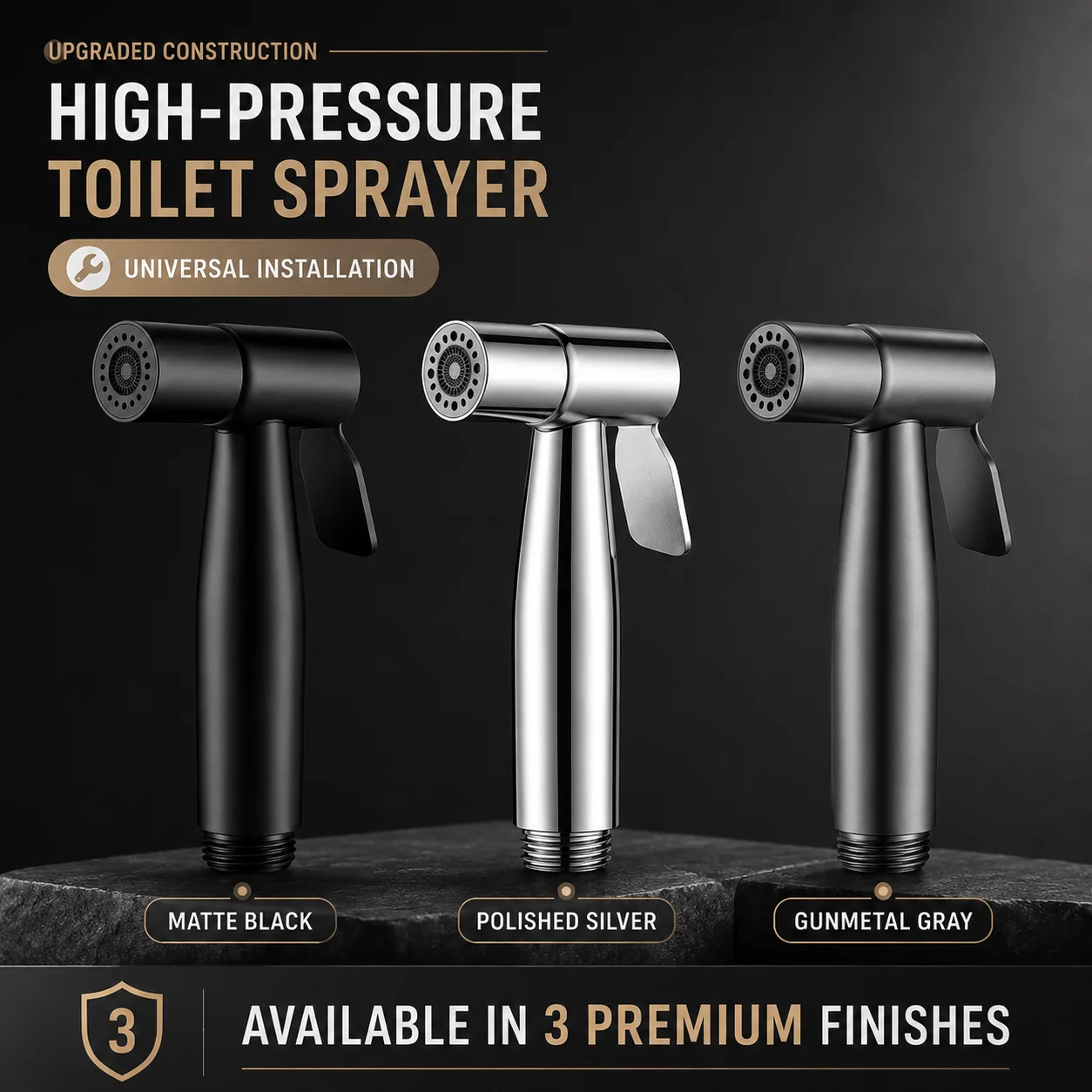 Handheld Bidet Sprayer Shattaf Stainless - Pistolet pulvérisateur haute pression portatif pour