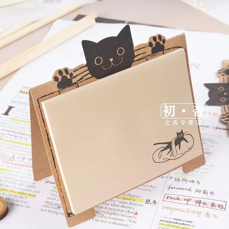 40 Sheets Cat Sticky Stationery Notepad  Office bookmark Sticky notes kawaii design Stickers in notebook Memo pad