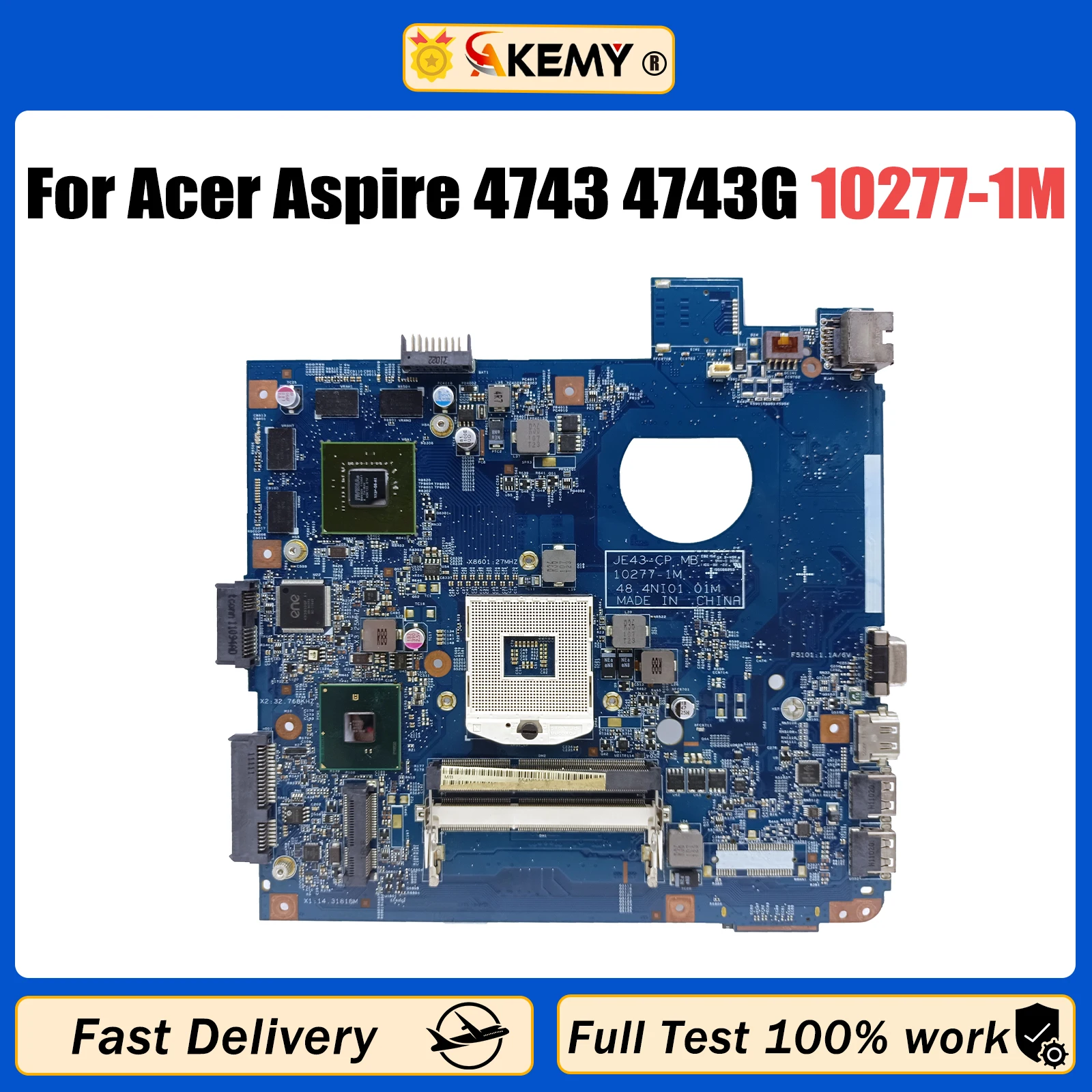 

AKEMY 10277-1M 48.4NI01.01M For Acer Aspire 4743 4743G Laptop Motherboard HM55 DDR3 10277-2N 48.4NI01.02 100% tested