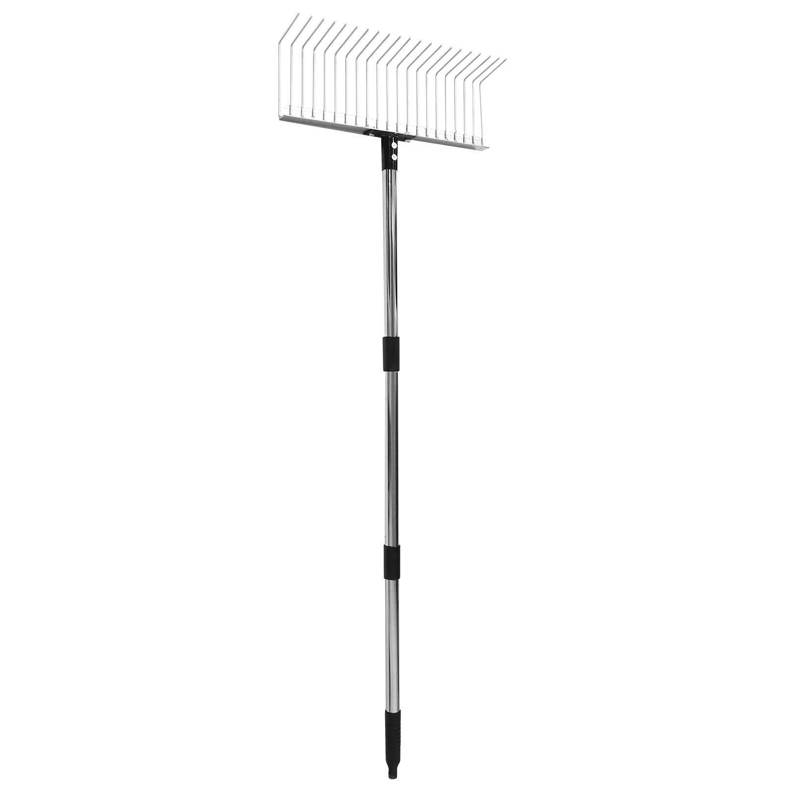 

Heavy Duty 21 Teeth Garden Rake Detachable Metal Leaf Gathering Soil Loosening Lawn Scarring Yard Rake for Outdoor Use