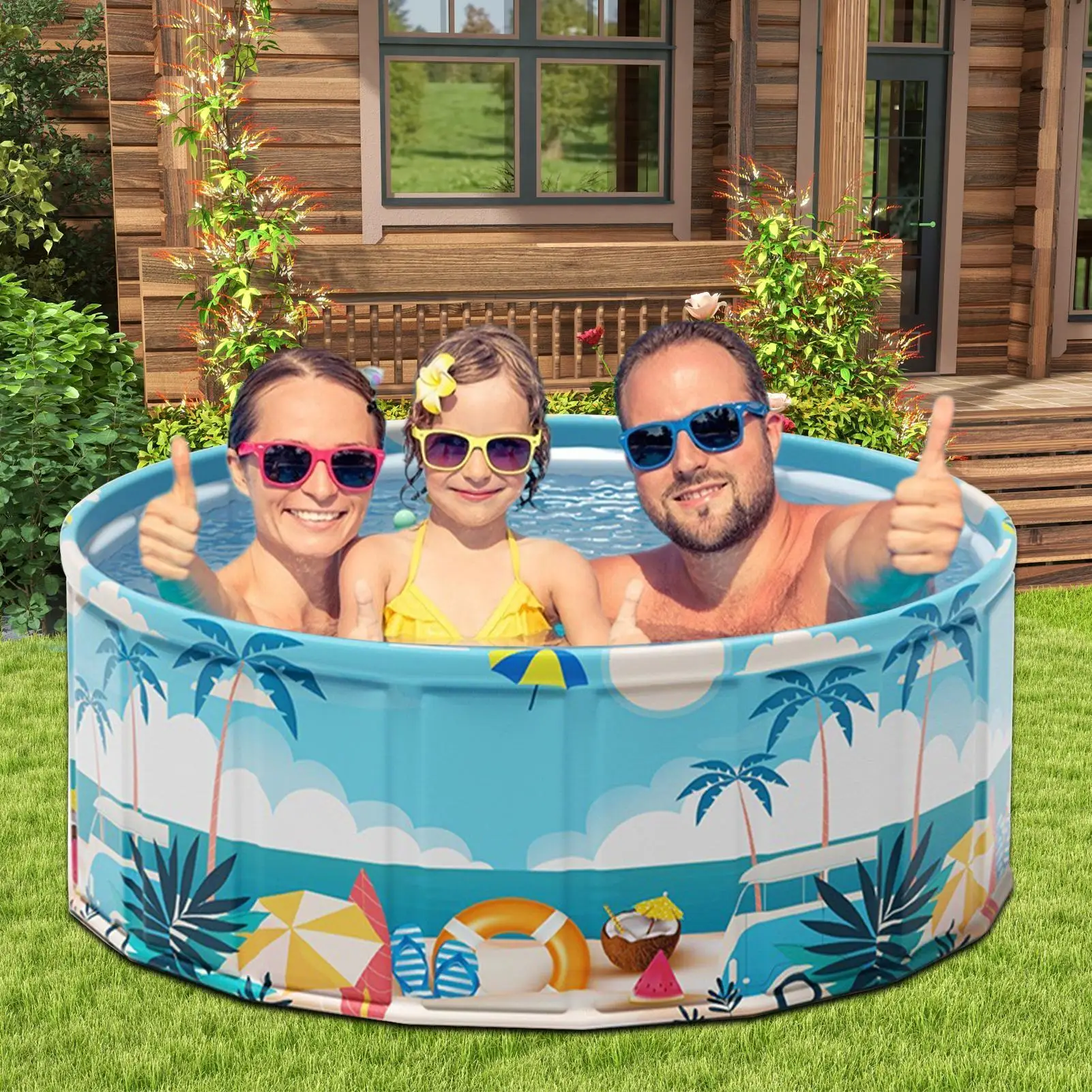 折りたたみ式キッズプール、折りたたみ式ペット用子犬用ウォータープール、クイックセットアップ、子供用屋外遊具、ペット用ファミリーバスタブ、芝生、庭、パティオ用