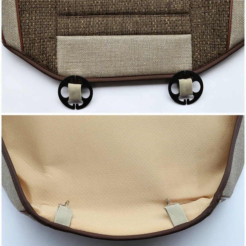 Universal Linen Full Set Car Seat Covers 360° Surround Front Rear Seat Cushion Wear-Resistant Pad Cover Car Interior Accessories view 5