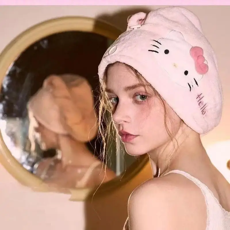 Sanrio Droog Haar Hoed Anime Cinnamoroll Melodie Badhoed Cartoon Kawaii Leuke Superabsorberende Thuis Badkamer Handdoek Meisjes Leuke Cadeaus
