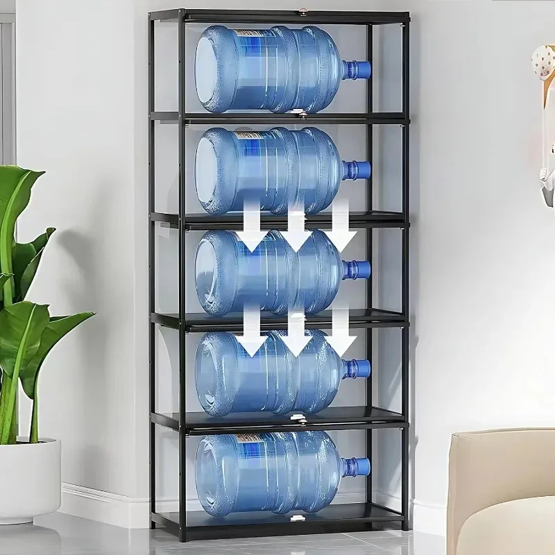 5-Tier Storage  Organizers Rack & Display Shelf, Kids Shelves with Acrylic Glass Door, Collectibles Toy