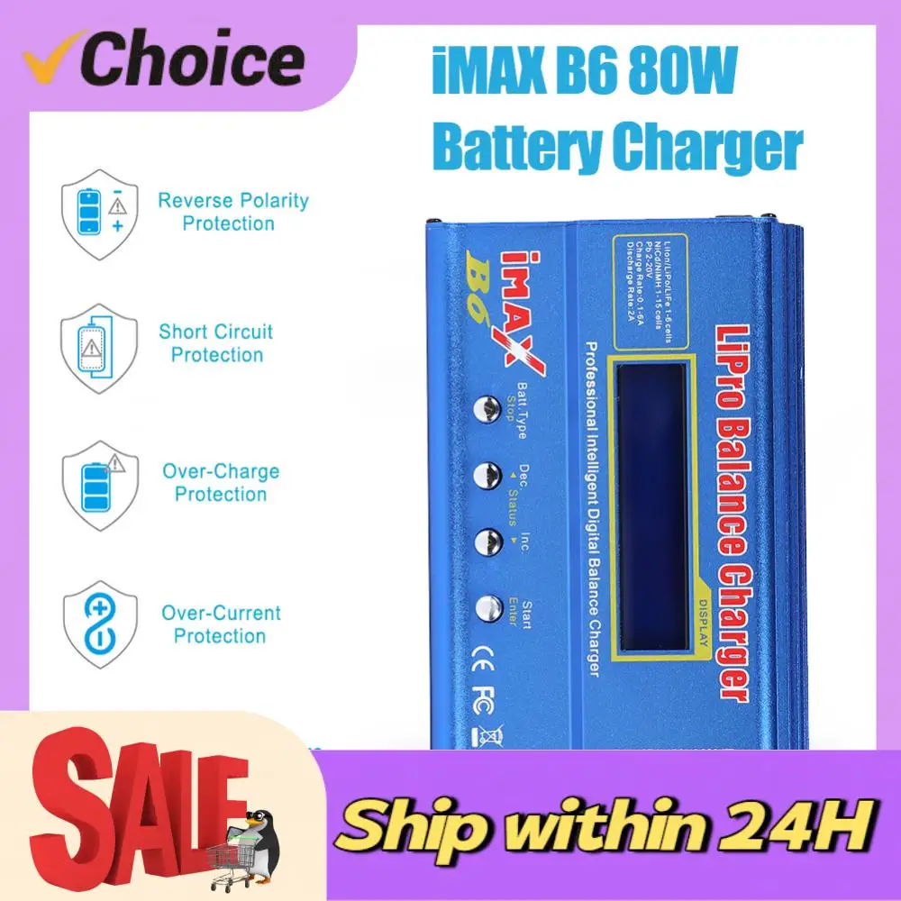 

IMAX B6 Lipo Balance Charger AC/DC 80W Digital Battery Pack Charger Discharge Power 5W 18V 6A for LiPo NiMH NiCd LiFe Pb Battery