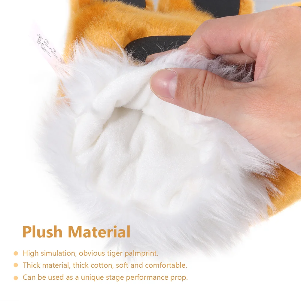 Tiger Cosplay Plush Kids Party Costume Prop Tiger Cosplay Costume Ears Gloves Tail Birthday Christmas Accessories