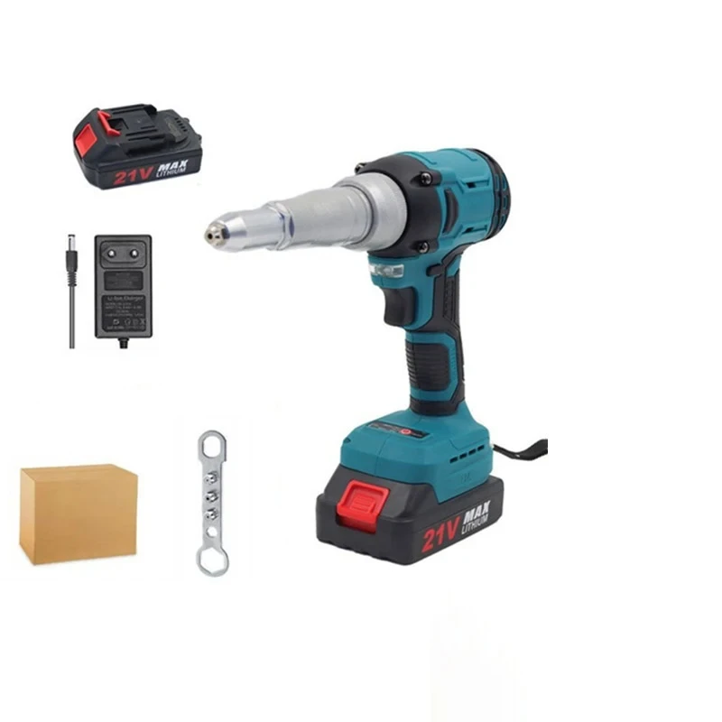 

Бесщеточный электрический заклепочный пистолет 2,4 ~ 4,8 мм, аккумуляторный пистолет для заклепок и гаек, дрель, автоматический клепальный инструмент для батареи Makita 21 В