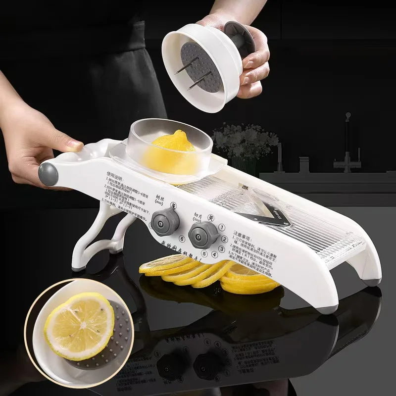 

Lemon Manual Slicers Vegetable Slicer with Basket Fruit Potato Chopper Carrot Cutter Slicer Kitchen Vegetable Cutting Accessorie