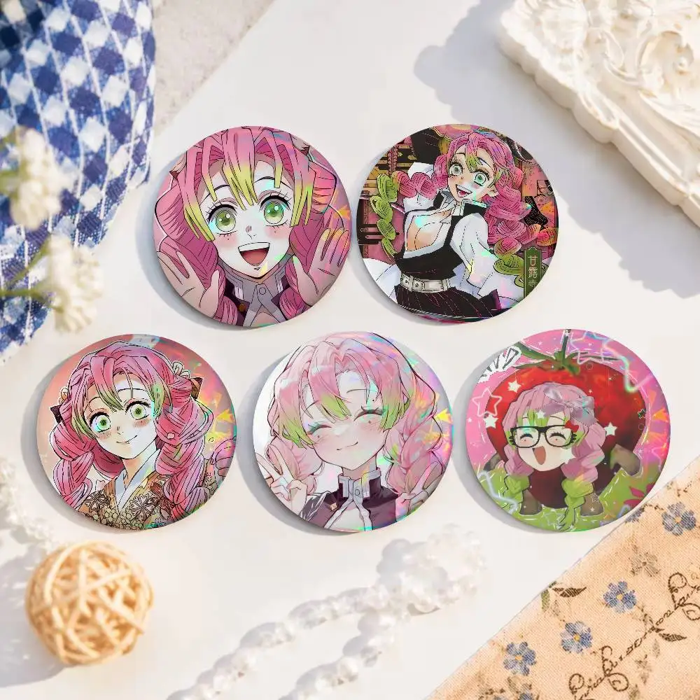Cute M-Mitsuri Anime Kanrojis   Creative Tinplate Soft Button Pins Animal Icon Brooch Lapel Backpack Badge Accessories Pin