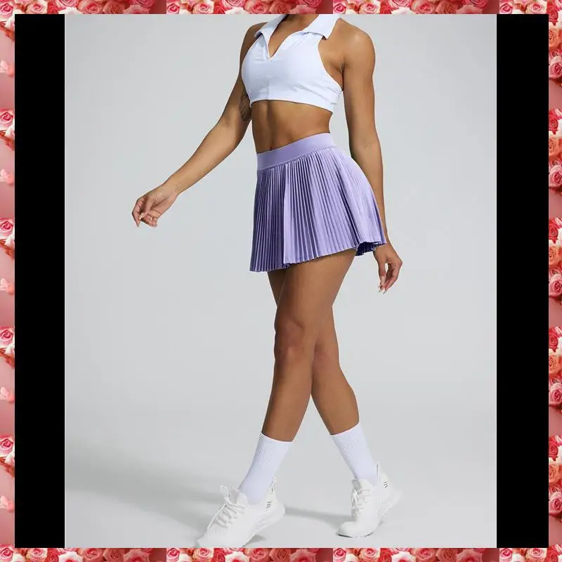 プリーツテニススカートインナーショーツ付きハイウエストゴルフスコート女性用ポケット付きアスレチックスコート