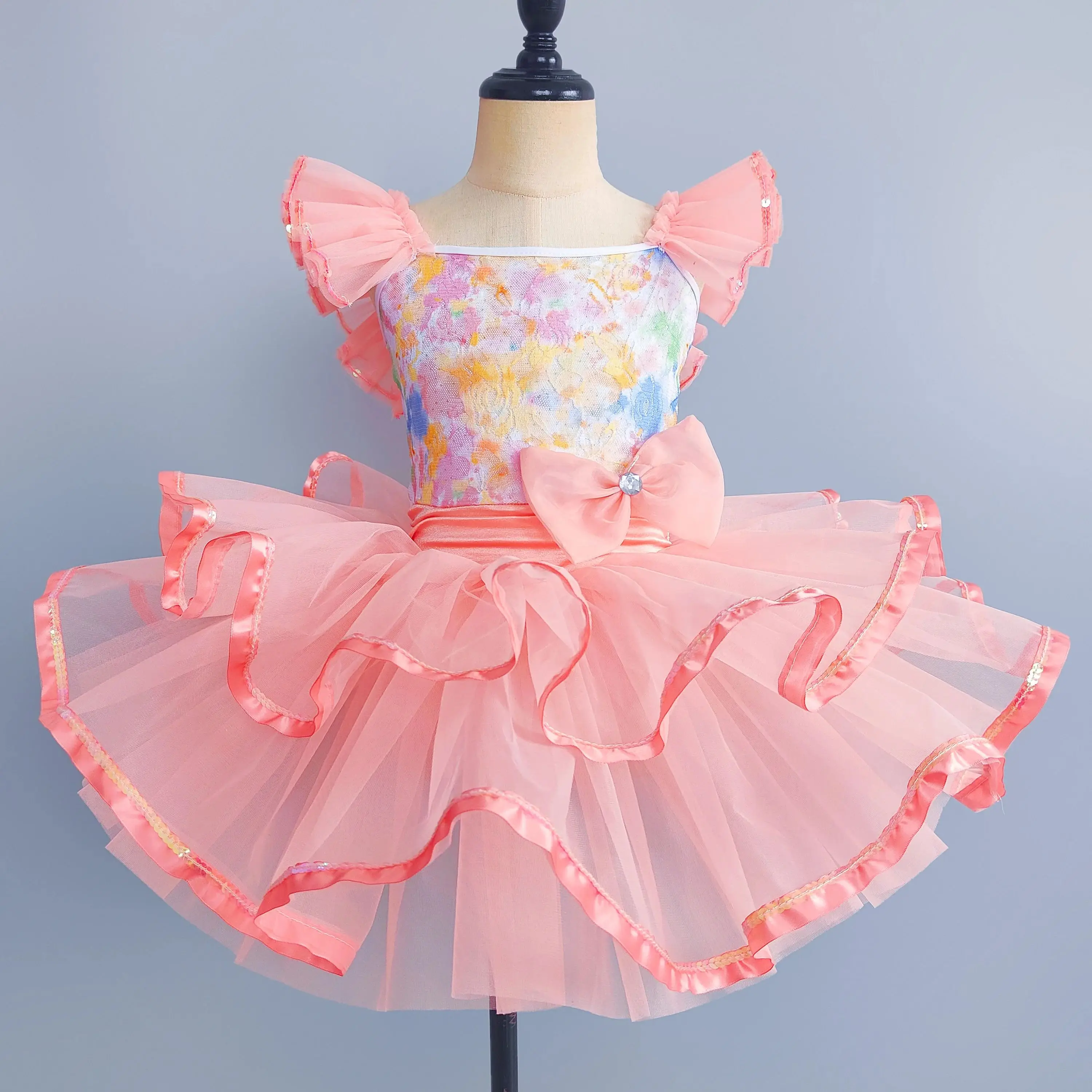 

Children Seven Colors Ballet Dress Girls Modern Dance Dress Gymnastic Ballet Leotard Tutu Skirts Princess Performance Clothes