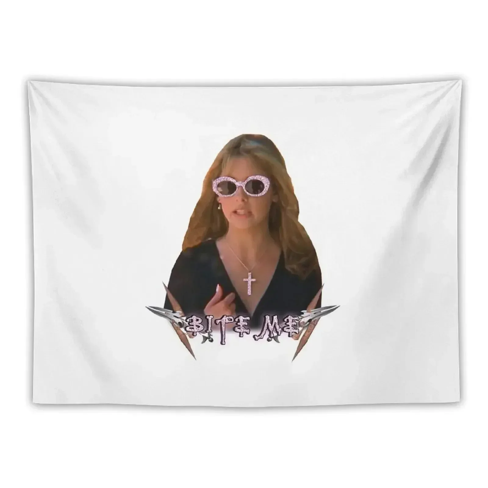 

Buffy Summers - Bite Me Tapestry Aesthetic Room Decor Korean Cute Decor Room Decor For Girls Tapestry