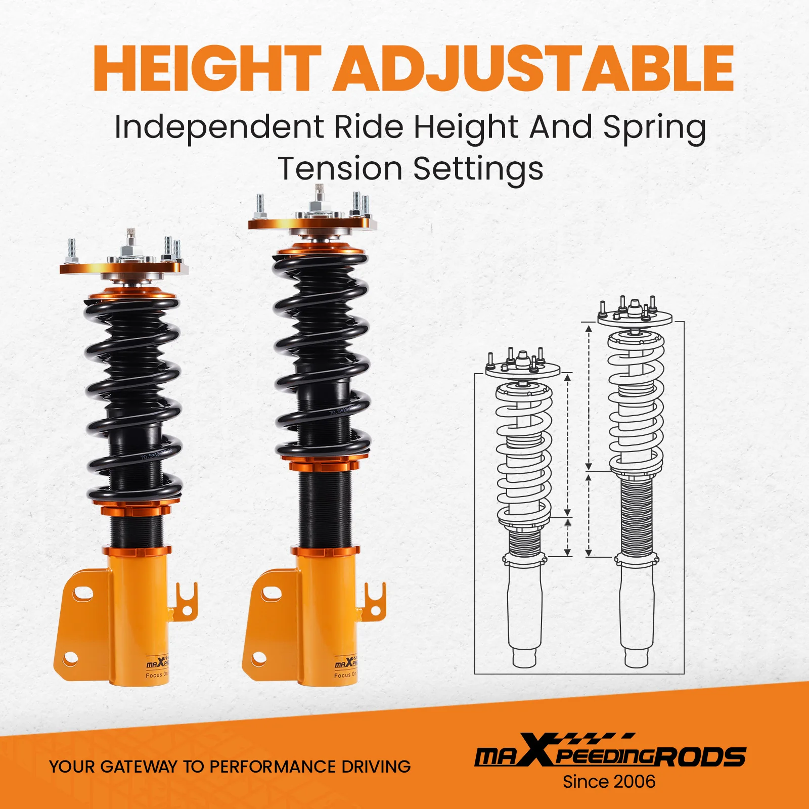 Coilovers Suspension 24 Way Damper Shocks Absorbers For Scion XB 2004-2006