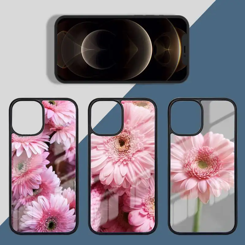 gerbera flower Phone Case PC For iphone 14 11 13 12 x xs xr pro max mini plus Luxury shell funda