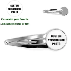 Custom Luminous Hair Clips Fashion Hairpin Personalized Mum Girlfriend Wife Baby Photo Hair Clip Hair Rope Hair Accessories Gift