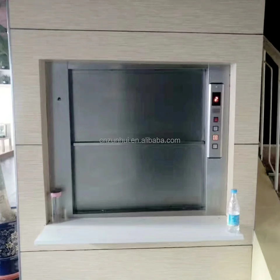 Dumbwaiter Lift 100kg/200kg/250kg/300kg/350kg For Restaurant/Hotel Food Elevator Traction Machine Type Kitchen Equipment