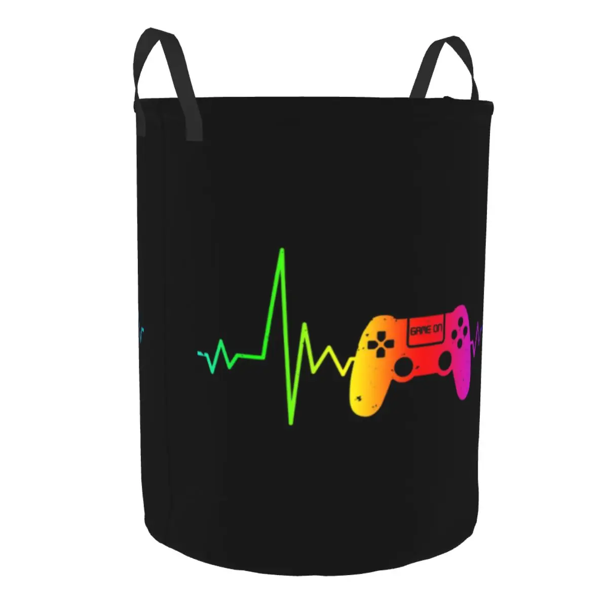 personalized Video Game Controller Heartbeat Laundry Hamper Large Storage Basket Gamer Gaming Kids Nursery Toy Organizer