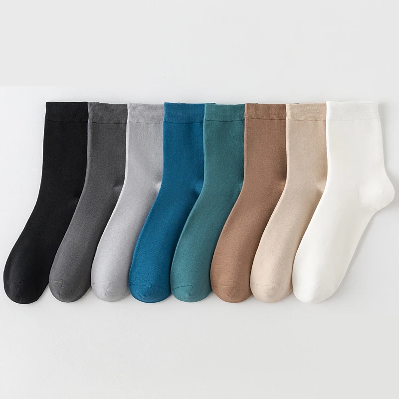 

5Pairs/lot Men's Cotton Socks Autumn Winter Black Business Long Socks Breathable High Quality New Male Socks Plus size EU40-47