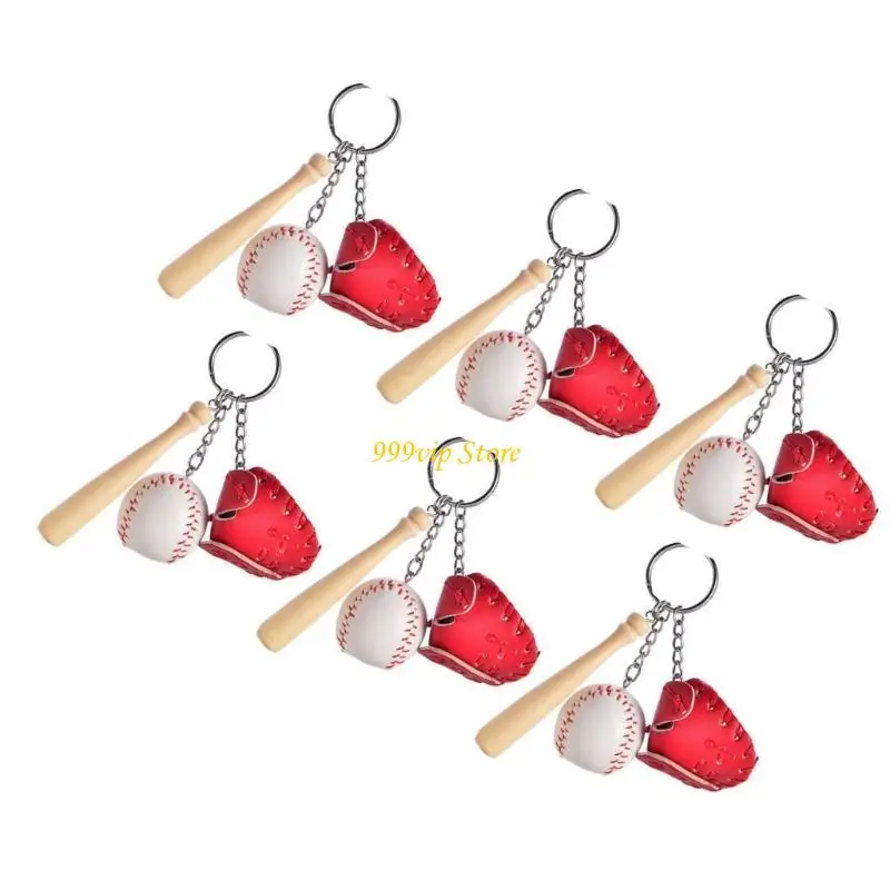 C90C Baseball Key Holder Baseball Pendant Keychain Christmas Birthday Party Supply