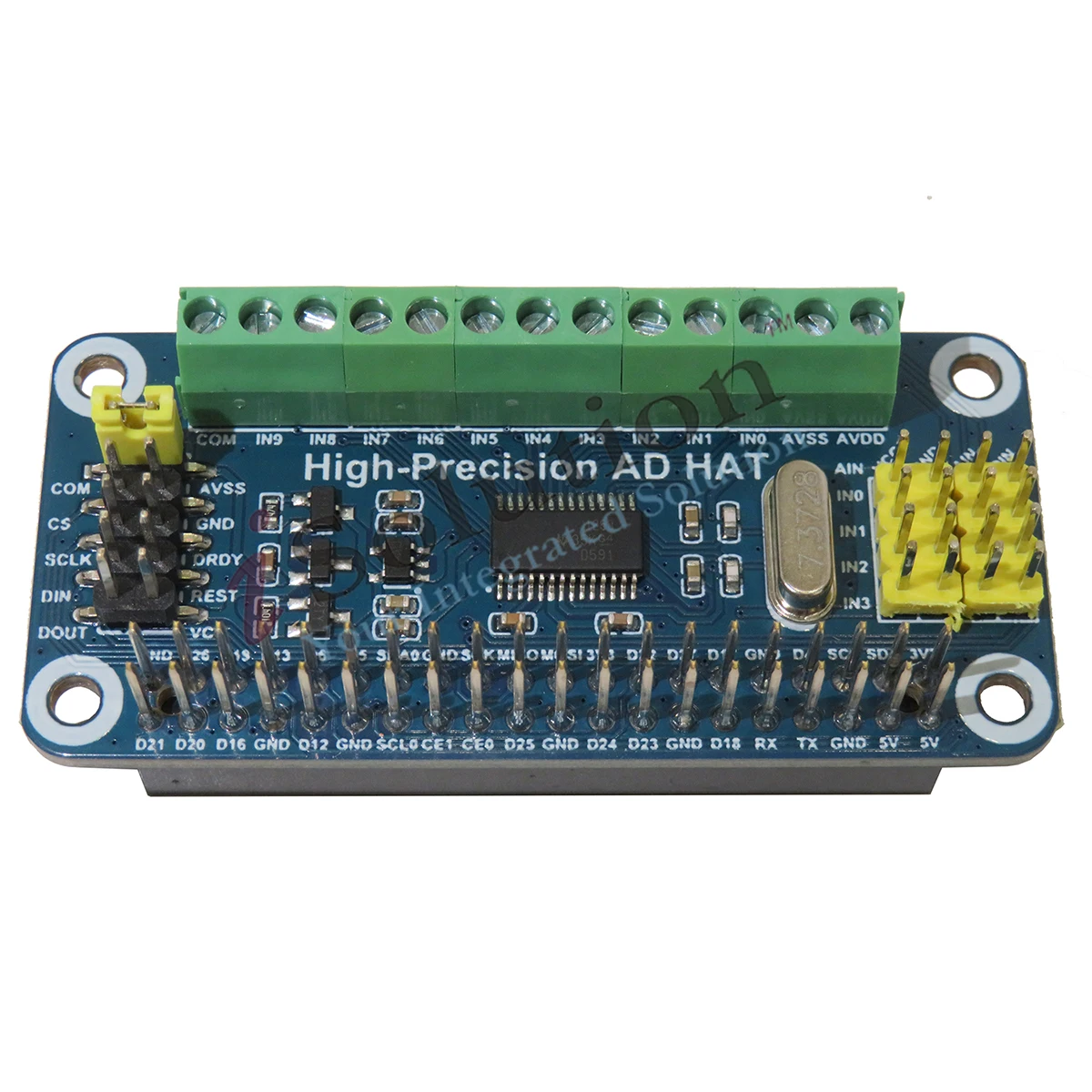 High-Precision AD HAT For Raspberry Pi and Jetson Nano, ADS1263 10-Ch 32-Bit ADC