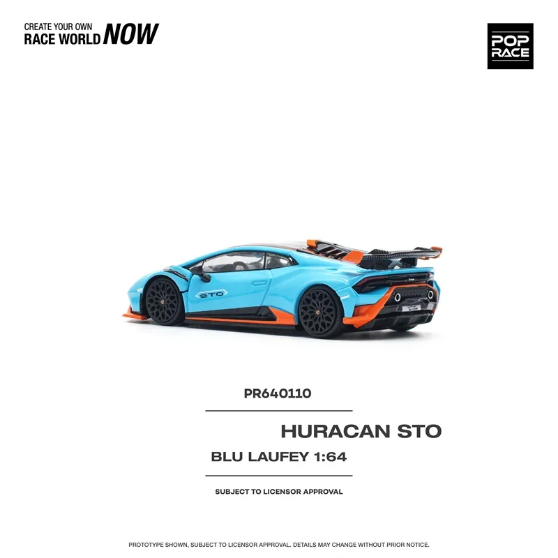 **Pre-Order** Pop Race 1:64 Lambo Huracan STO Blue Diecast Model Car