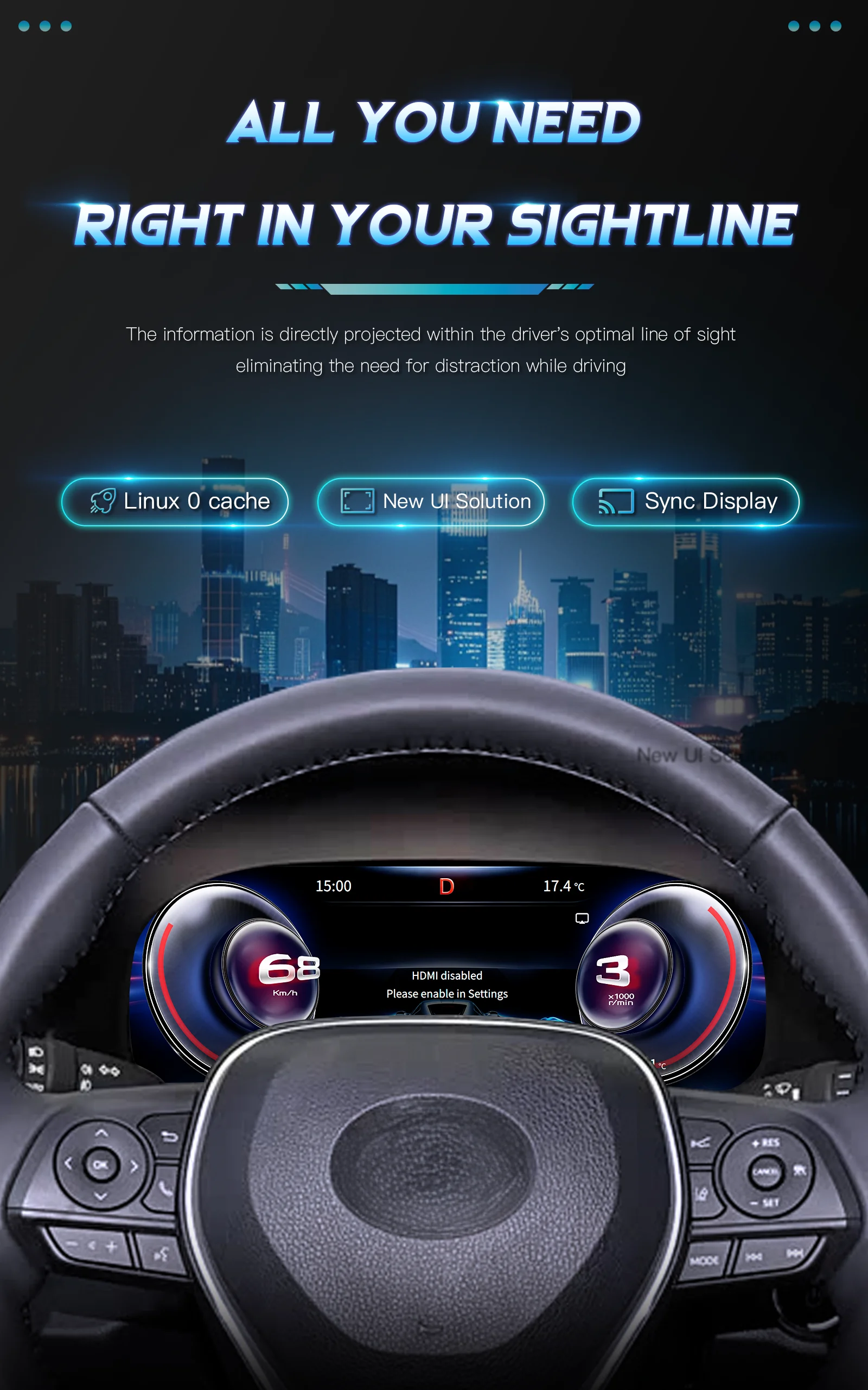 1920*720 HD Linux  LCD Digital Dashboard Cluster For  Toyota RAV4 2011-2018 Years  Digital Speedometer Virtual Instrument Paneel Cockpit