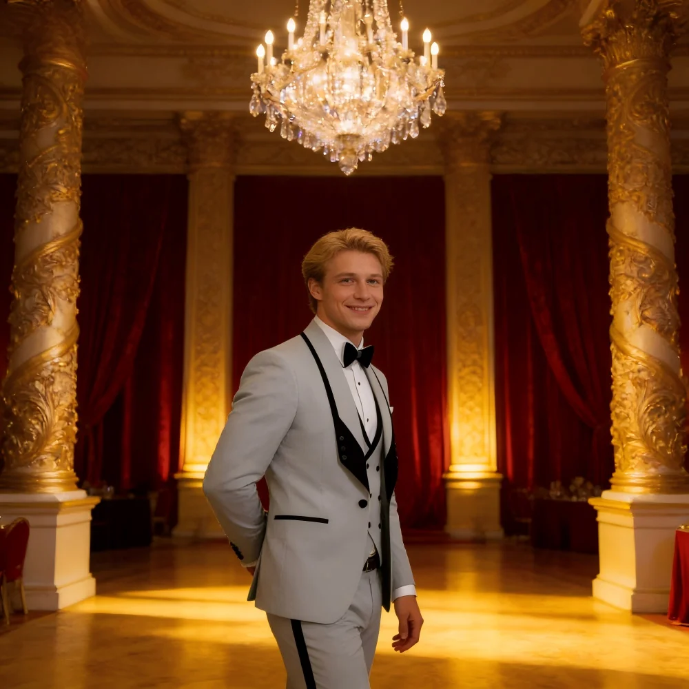 

Royal Blue Men's Wedding Suit Shawl Lapel Formal Tuxedo Coat Vest Pant Set for Groom Prom Party Dress