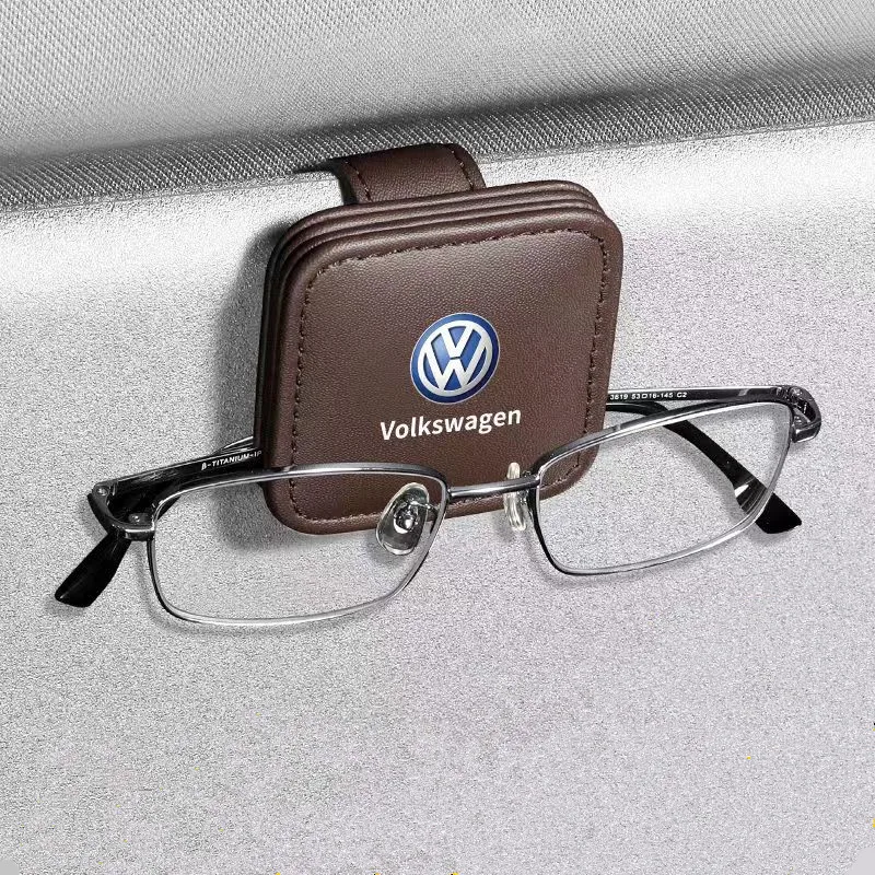 Car Sun Visor Glasses Storage Box Sunglasses Clip Card Ticket Holder For VW Volkswagen Golf Polo Passat Tiguan Touran Jetta