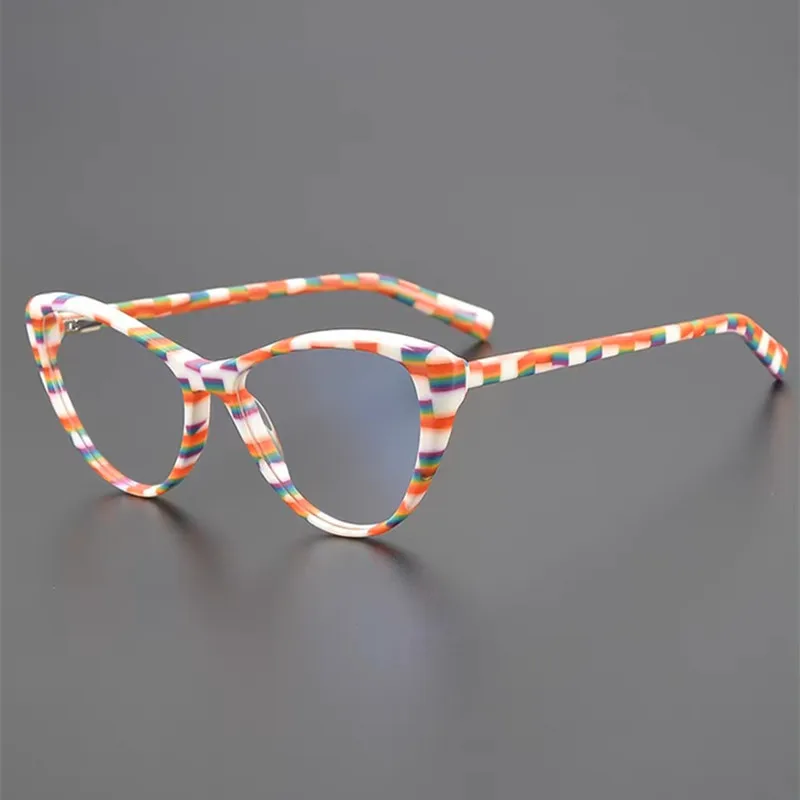 Cat-eye glasses Top Designer Women's Eyeglasses frame Fashion Color acetate optical eyeglasses frame prescription eyeglasses