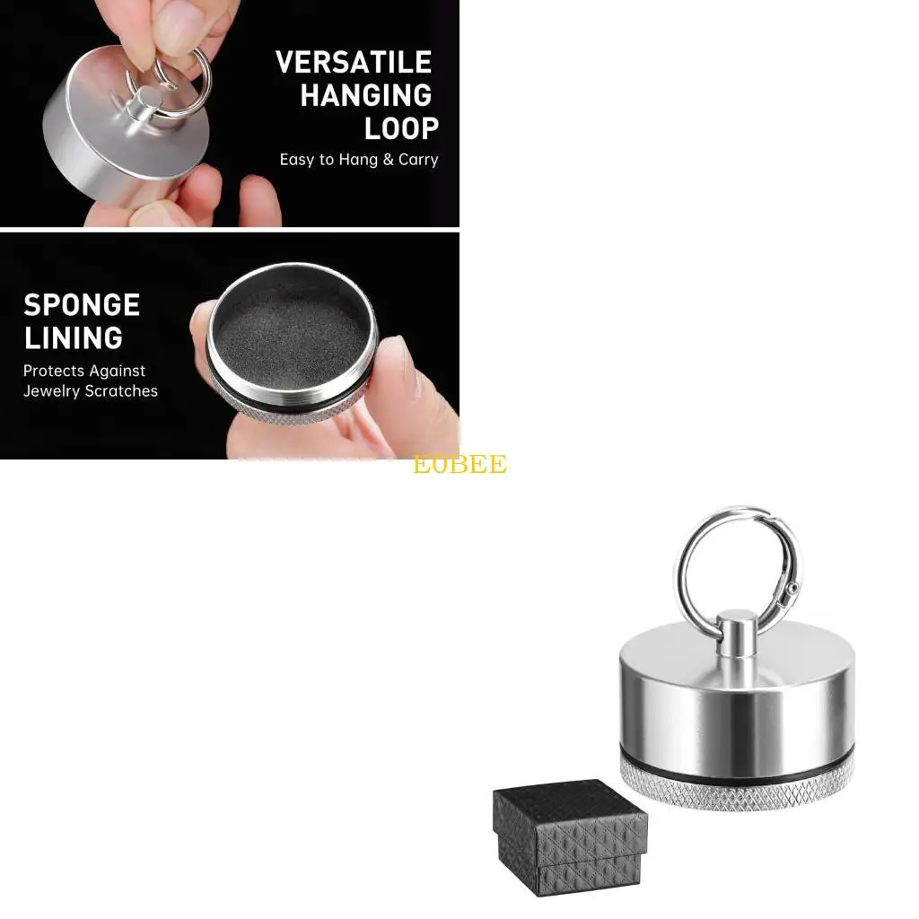 

E0be Compact Travel Jewelry Организаторы прочный алюминиевый корпус с съемной подушкой для кольца ожерелья серьги