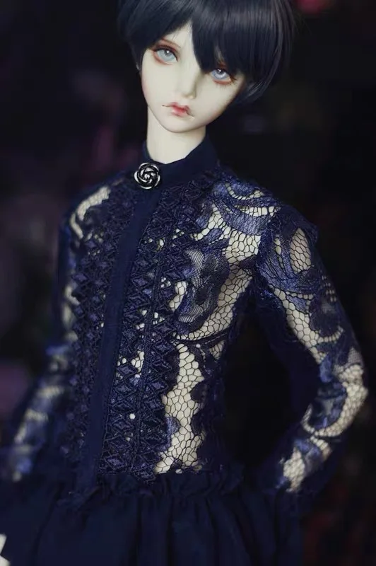 เสื้อผ้าตุ๊กตาสั่งทำ 1/4/ 1/3 เสื้อผ้า BJD เสื้อลูกไม้ย้อนยุคแบบซีทรู 1 ชิ้น