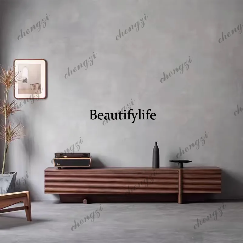 Solid wood TV cabinet Nordic simple modern audio-visual cabinet, minimalist Italian living room floor cabinet