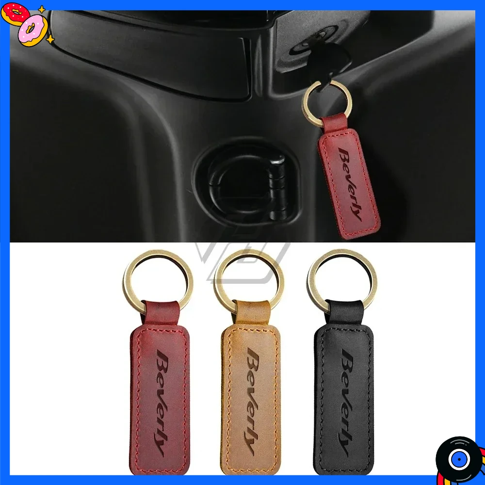 

For Beverly 300 S Scooter Motorcycle Keychain / Key Ring – Cowhide Leather