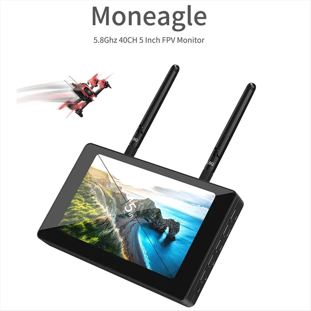 HAPPYDAY~ 5 Inch Drone Display DVR IPS 800x480 5.8G 40CH Diversity Receiver 1000Lux FPV HD Display for RC Drone Radio Controller