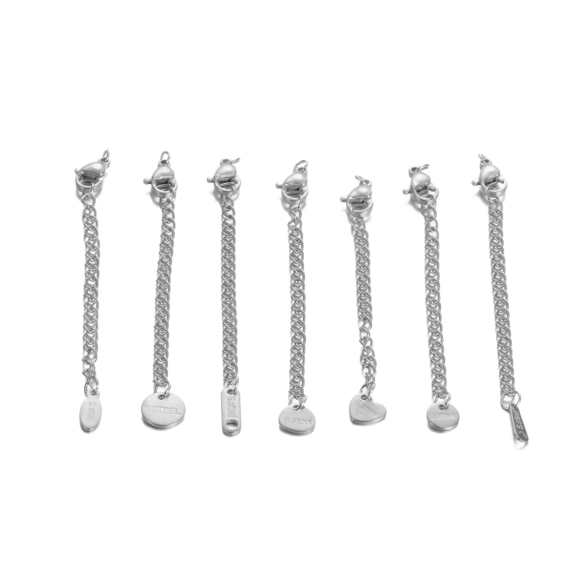 10 Stück Edelstahl Gold Halsketten- und Armband-Verlängerungsketten mit Karabinerverschlüssen, Länge 2 Zoll, für Schmuckherstellung – Detail 7