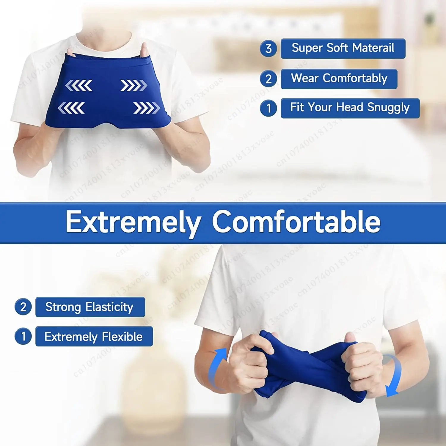 Relief Migraine Relief Cap Gel Ice Cap Single Layer Headgear Ice Pack Headgear Relief Pain Stretchable Compress Hood Eye Mask image 5