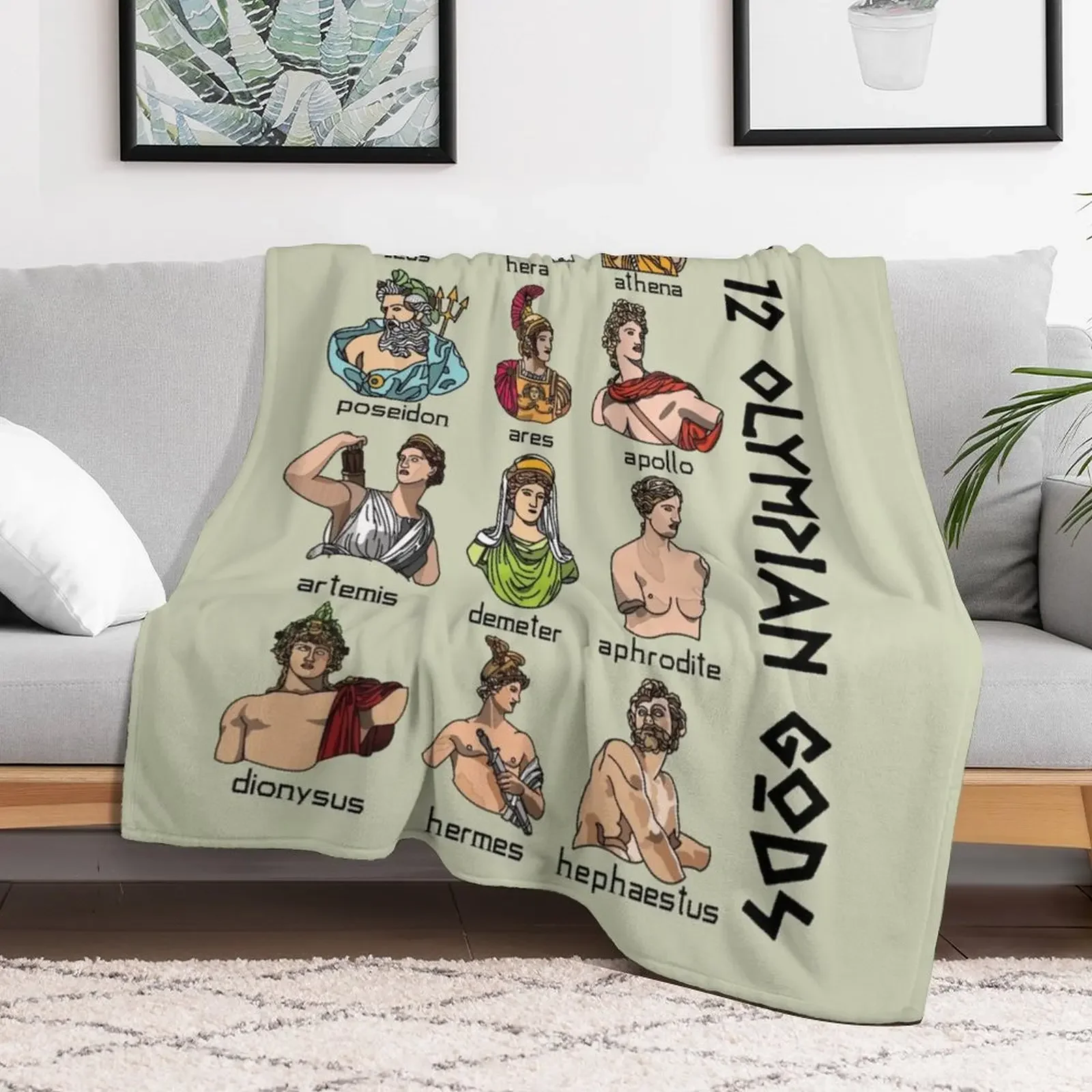 Twelve Olympians (color) : greek mythology Throw Blanket Loose Extra Large Throw Shaggy Hairy Blankets