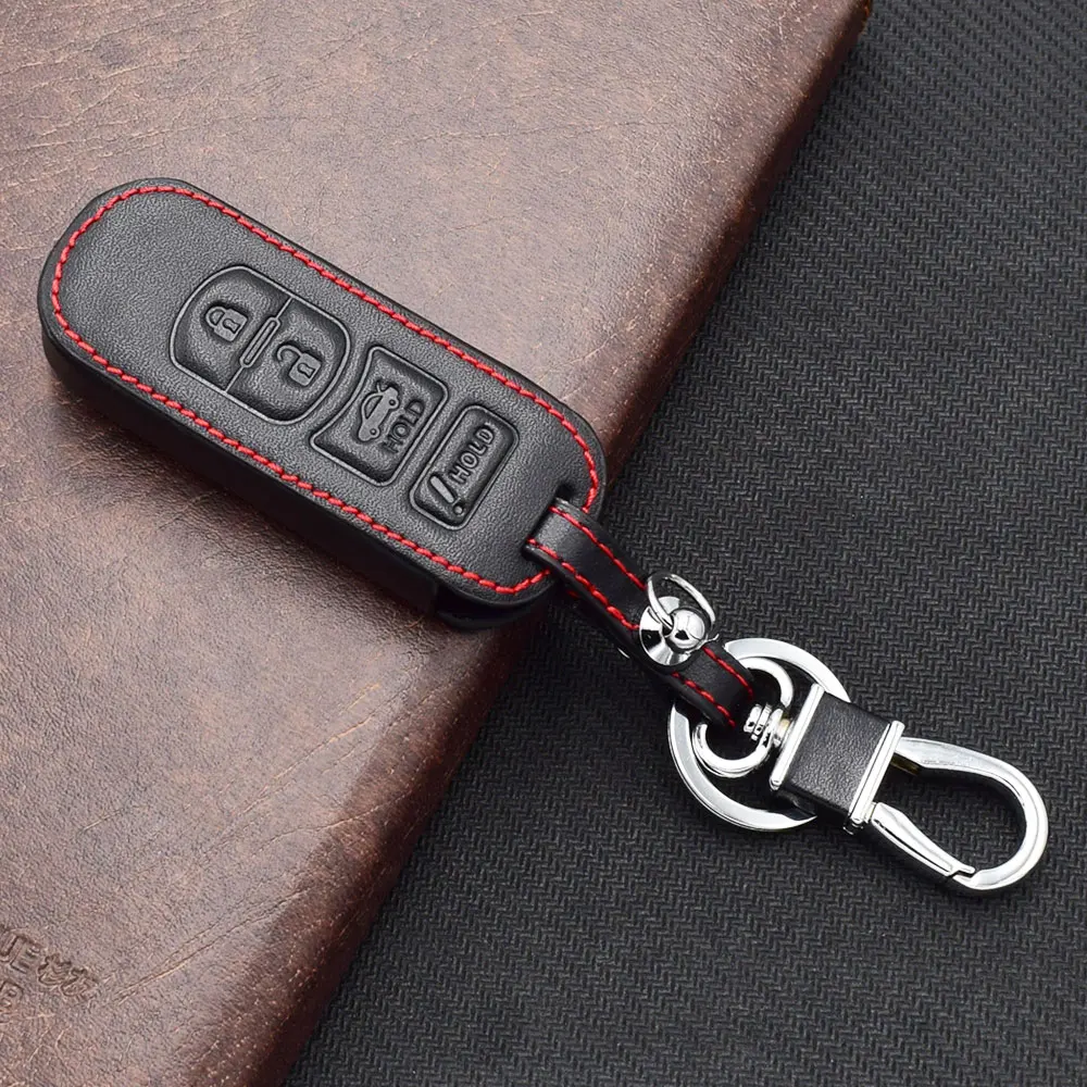 Leather Car Key Cases For Mazda 2 3 5 6 CX5 CX7 CX9 Miata MX5 Axela Atenza Keychain Protector Bag Smart Remote Fobs Shell Cover