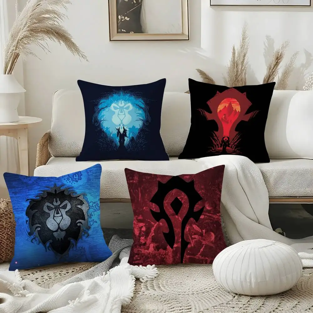 

Pillow Case Warcrafts of World W-WOW Game Sofa Short Plush Double-sided HD Printing Room Home Office Gift Cushion Cover