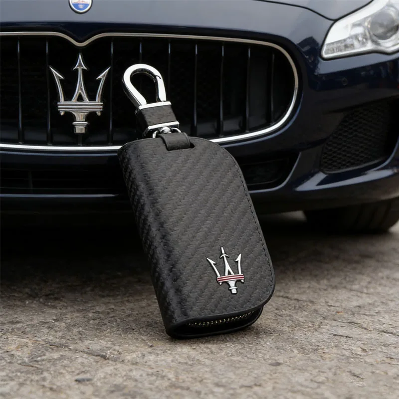 Funda protectora de cuero para llave de coche, funda protectora para Maserati Levante Quattroporte Ghibli GT GranTurismo Cabrio