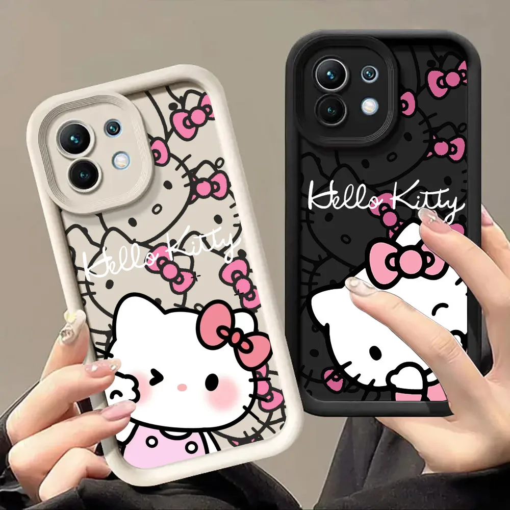 Hallo Kitty KT Katze Anime Telefon Fall Für Xiaomi 14T 14 13T Pro 12 13 11 Lite POCO F3 F5 X3 X5 X6 M5s M6 Pro Weiche Stoßfest Abdeckung
