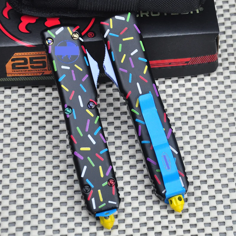 

Micro UT85 Series Dessert Warrior MICRO ULTRA OTF TECH UT85 Black Style Full Size 3.54'' Self Defense Pocket knives EDC Tools