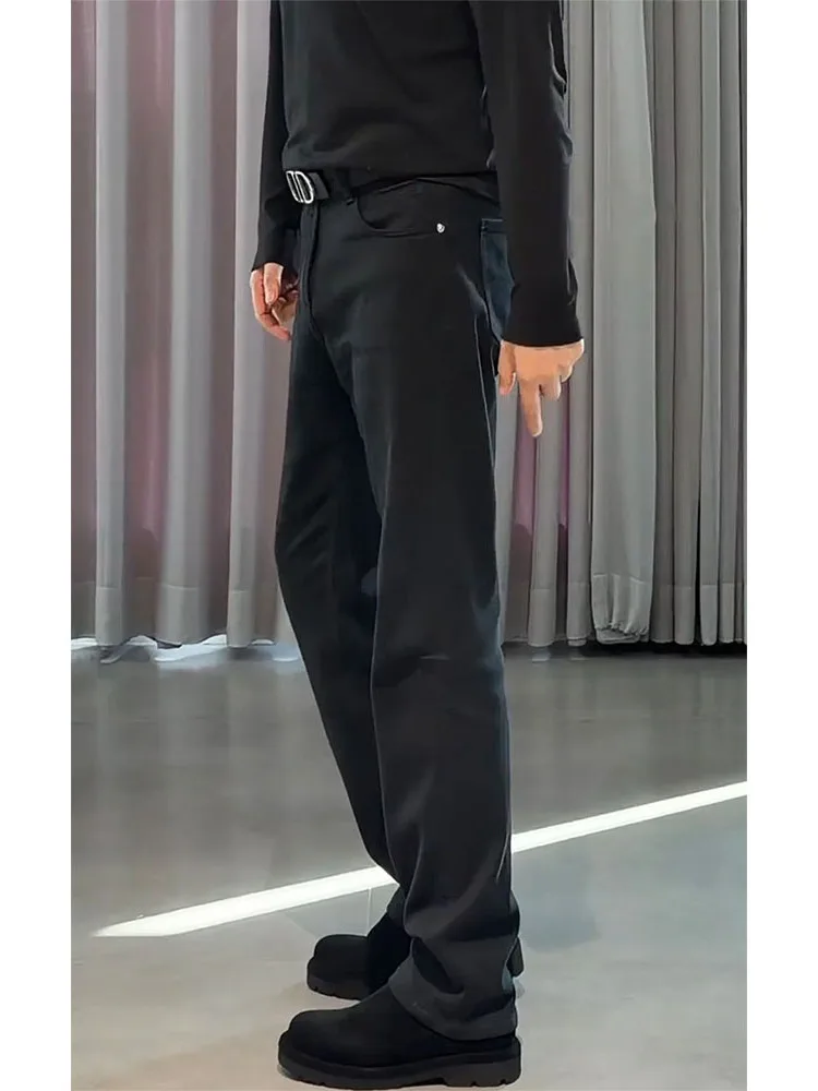 

Мужские осенне-зимние новые высококачественные повседневные брюки в европейском стиле, американские брюки с высокой талией и прямыми штанинами, модные уличные брюки