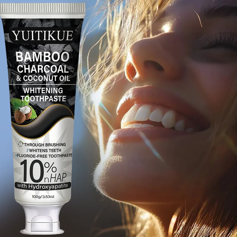 Teeth Whitening Oil Pulling - YUITIKUE Dentifricio Sbiancante al Carbone di