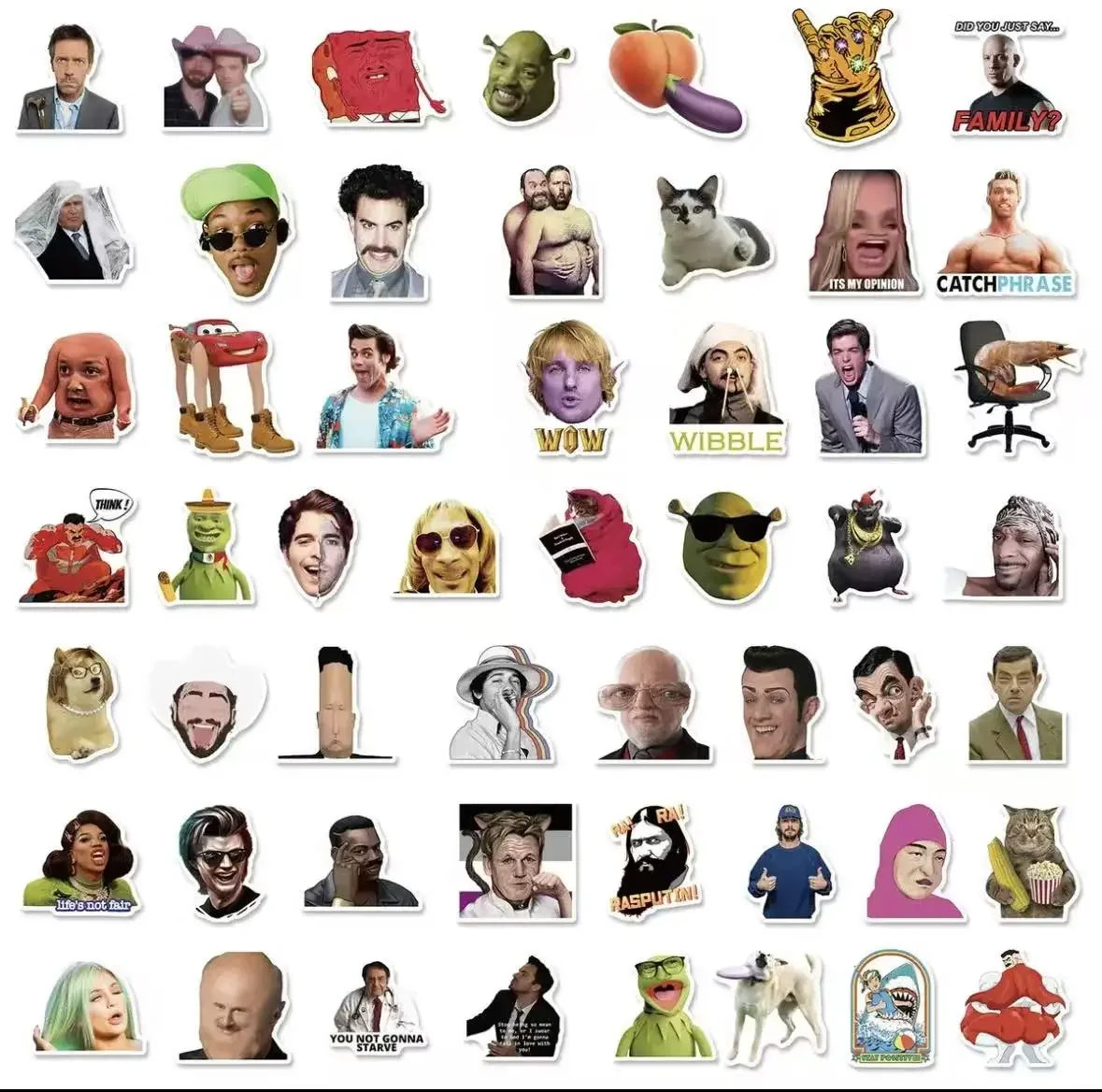 50 قطعة تتميز بشخصيات الإنترنت تعبيرات شخصية فكاهية من المسلسلات التلفزيونية الأمريكية وتصاميم الملصقات. #2