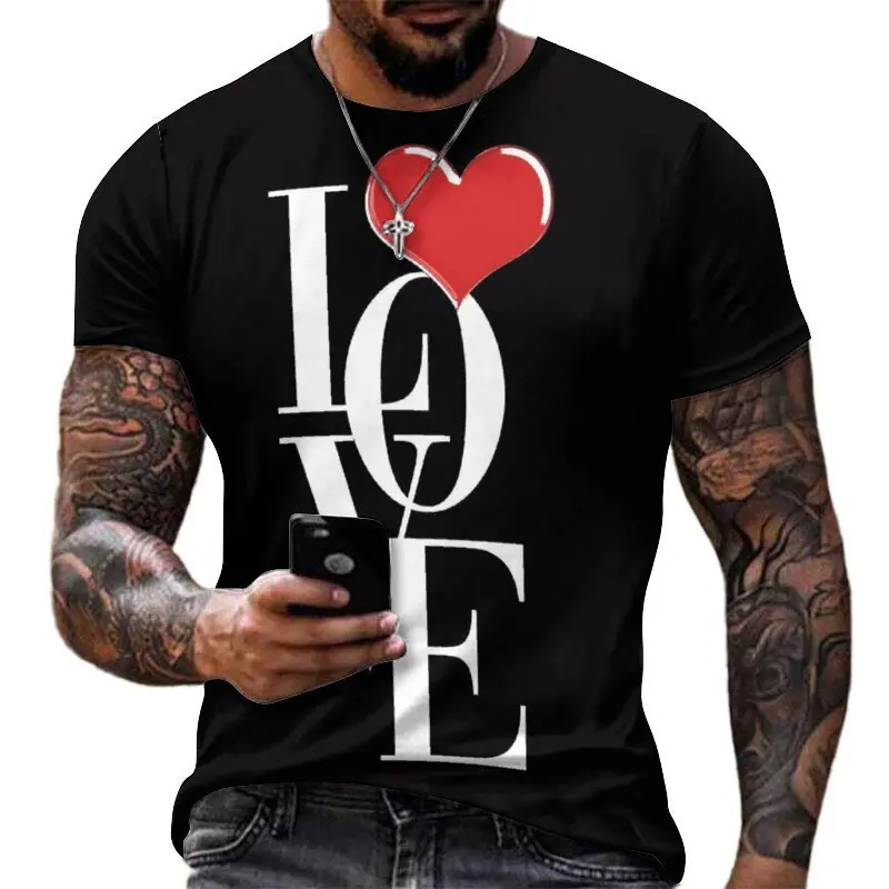 تي شيرت رجالي مريح وعصري بأكمام قصيرة كاجوال وعصري مطبوع من القطن الخالص فضفاض لصيف 2025