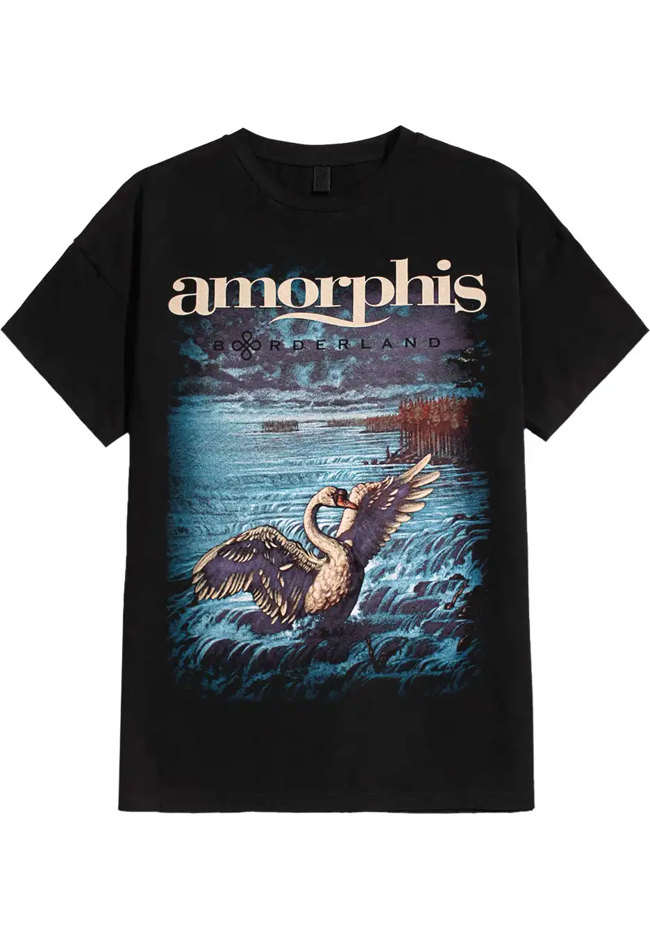 

Amorphis Borderland Graphic Print Men's and Women's Loose Short Sleeved T-shirt for Casual Wear All Year Round Luxury Clothing
